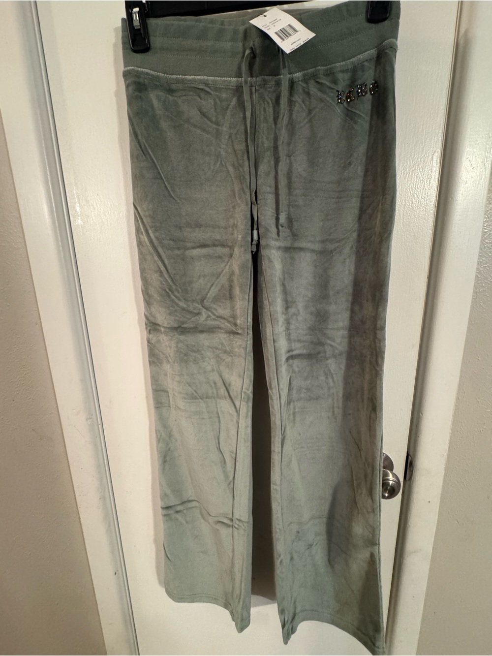 BCBGMaxAzria Olive Green Velour Lounge Pants